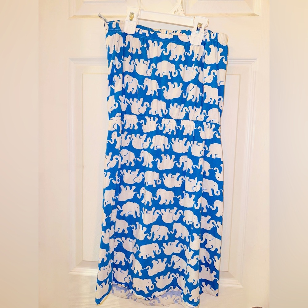 Lilly Pulitzer cotton elephant strapless dress size small - great for swim cover